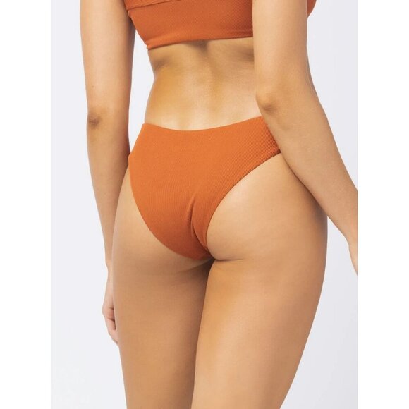 L Space Bikini Bottom Brown Women's Ribbed Sandy Classic size Large - Picture 3 of 9